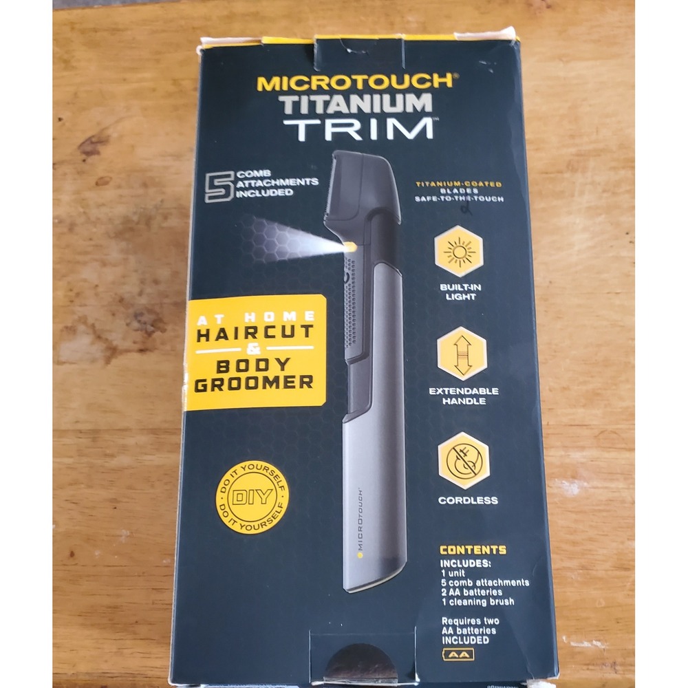 MicroTouch Titanium Trim Cordless Haircut and Body Groomer with 5 Attachments
